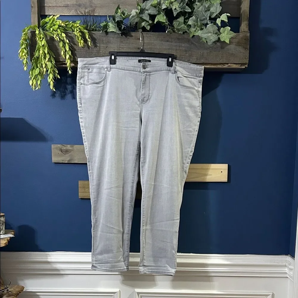Talbots Light Gray HR Flawless Five Pocket Boyfriend Jeans W22 EUC